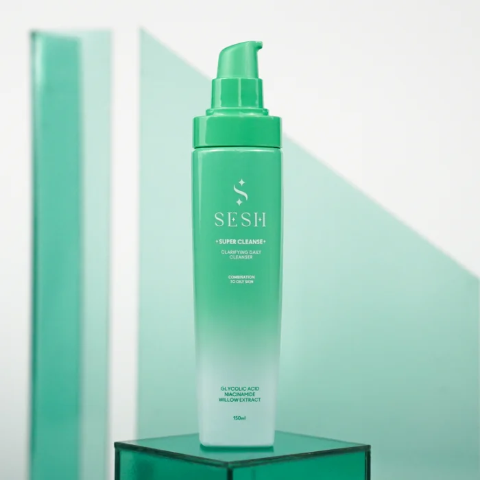 Sesh Super Cleanse Combination To Oily Skin 150ml Deep Cleansing & Exfoliating Gel for Clear, Smooth SkinA powerful yet gentle Sesh Super Cleanse Combination To Oily Skin 150ml Deep Cleansing & Exfoliating Gel for Clear, Smooth SkinA powerful yet gentle
