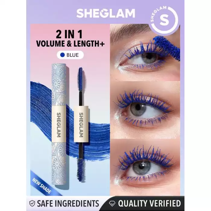 Sheglam 2-in-1 Volume & Length Mascara -waterproof blue SHEGLAM 2-in-1 Volume & Length Mascara - Waterproof Blue | Veela Beauty Sheglam 2-in-1 Volume & Length Mascara -waterproof blue SHEGLAM 2-in-1 Volume & Length Mascara - Waterproof Blue | Veela Beauty