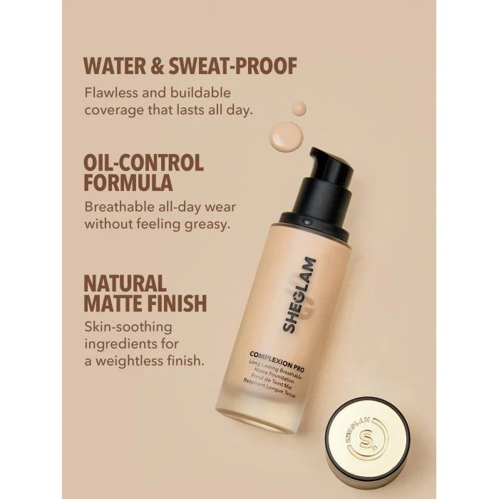 Sheglam Complexion Pro Matte Warm Vanilla 30 Ml Details:Meet The Sheglam Complexion Pro Long-lasting Breathable Matte Foundation!