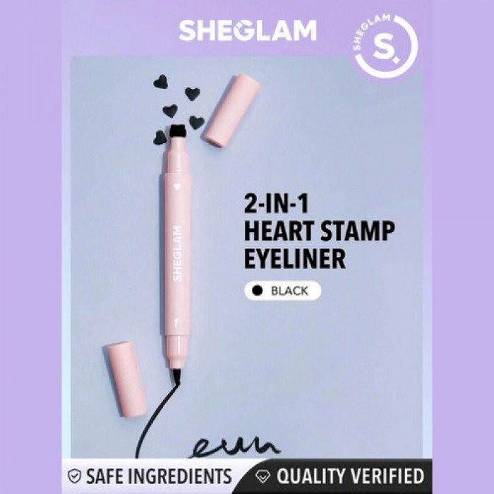 SHEGLAM Heart Eyes 2 in 1 Stamp Eyeliner Black
SheGlam 2-in-1 Heart Stamp & EyelinerAdd a touch of uniqueness and allure to your