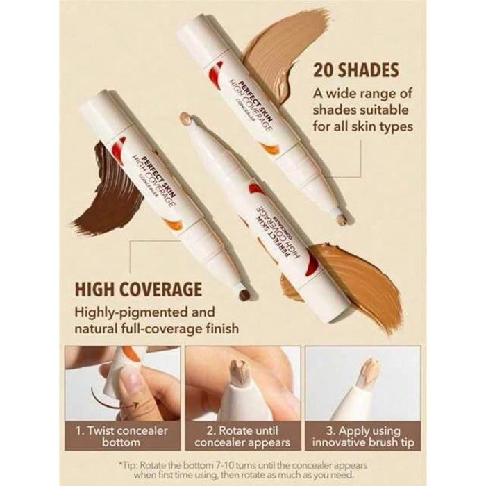 Sheglam Perfect Skin High Coverage Concealer Golden 4.5g Description: concealer is designed to provide exceptional coverage