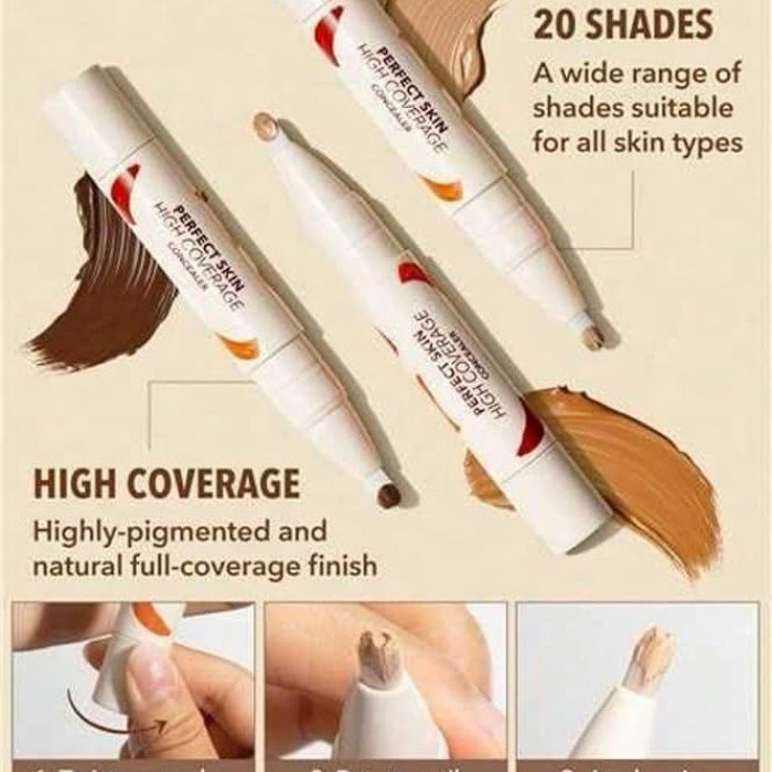 Sheglam Perfect Skin High Coverage Concealer ButterCream- 4.5g Description: concealer is designed to provide exceptional