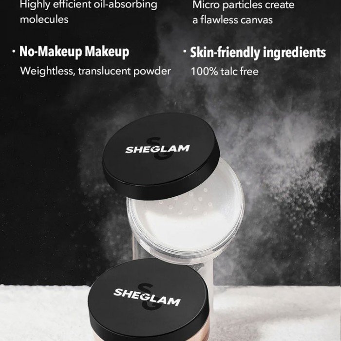 Sheglam Baked Glow Setting Powder- Translucent
Lightweight Loose Powder
Description: Achieve a flawless complexion with our