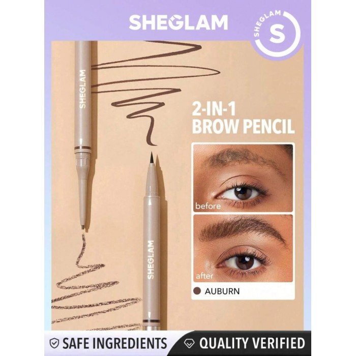 Sheglam Brows On Demand 2In1 Brow Pencil- AUBURN SHEGLAM AUBURN Waterproof 2-in-1 Eyebrow Pencil | Veela Beauty