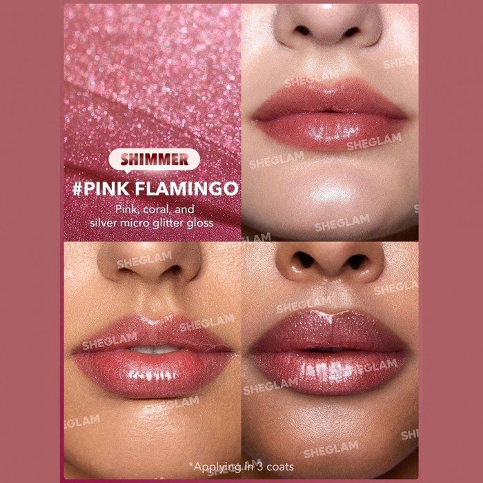 sheglam pout perfect shimmer lip plumper -pink flamingo SHEGLAM Pout-Perfect Shine Lip Plumper | Veela Beauty