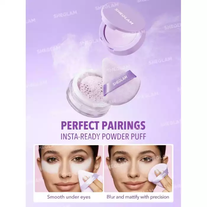 بودرة تثبيت المكياج ثنائية شفافة للوجه وتحت العين SHEGLAM Insta-Ready Face & Under Eye بودرة تثبيت المكياج ثنائية شفافة للوجه وتحت العين SHEGLAM Insta-Ready Face & Under Eye