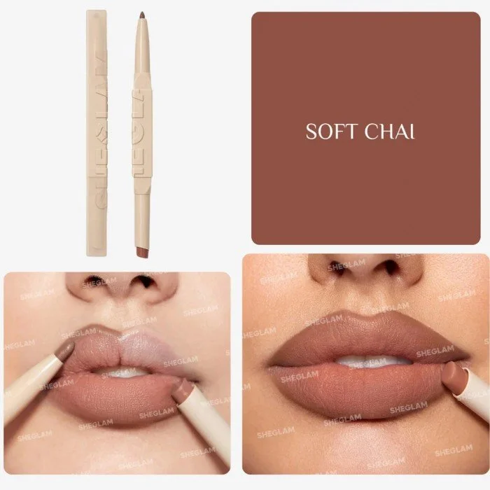 Sheglam Glam 101 Soft chai Dual Color Lipstick & Lip Pencil