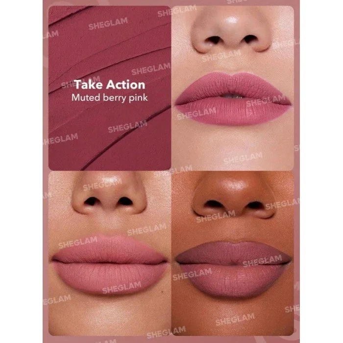 Sheglam Dynamatte Boom Long Lasting Matte Lipstick Take Action SHEGLAM Dynamatte Boom Long-Lasting Matte Lipstick  | Veela Beauty
