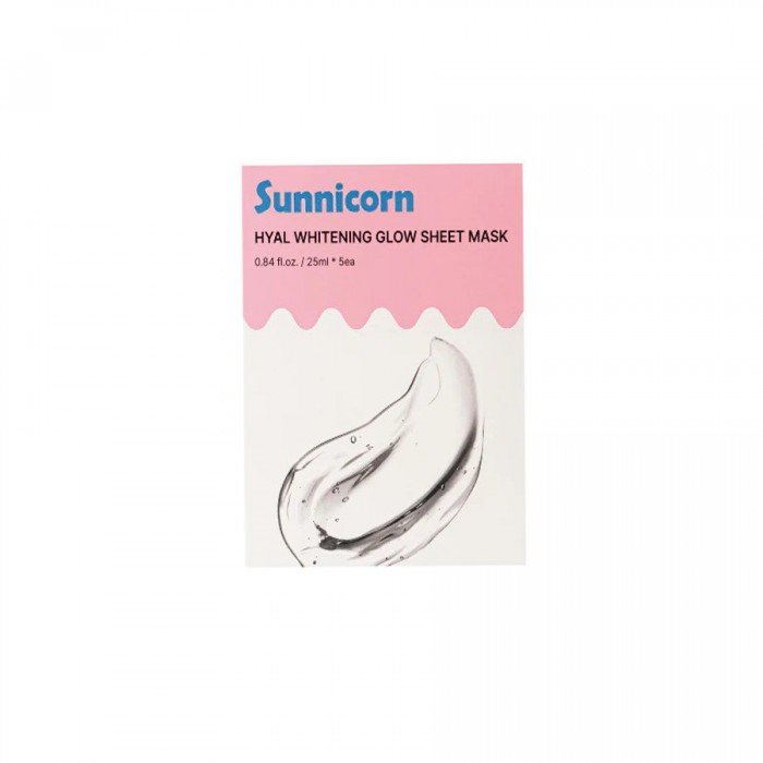 Sunnicorn Hyal Whitening Glow Sheet Mask 25 ml
Description: The Sunnicorn Hyal Whitening Glow Sheet Mask is designed to deeply