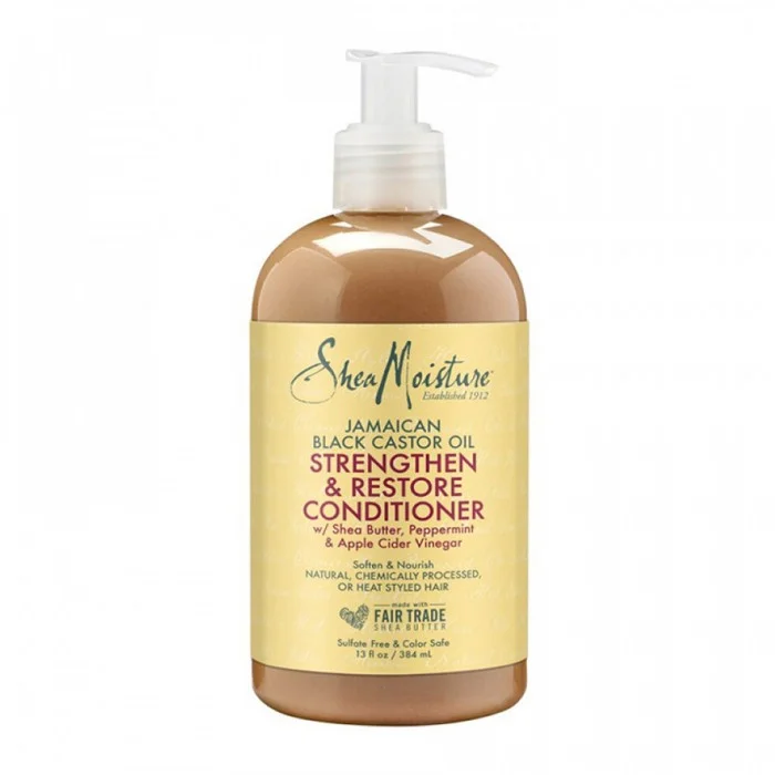 Shea Moisture Strengthen & Restore Conditioner 384ml Smooths out any flyaways while delivering shine. Creates a protective shield over each strand leaving a soft smooth finish. Delivers maximum moisture and maintains lus | Veela Beauty Shea Moisture Strengthen & Restore Conditioner 384ml |