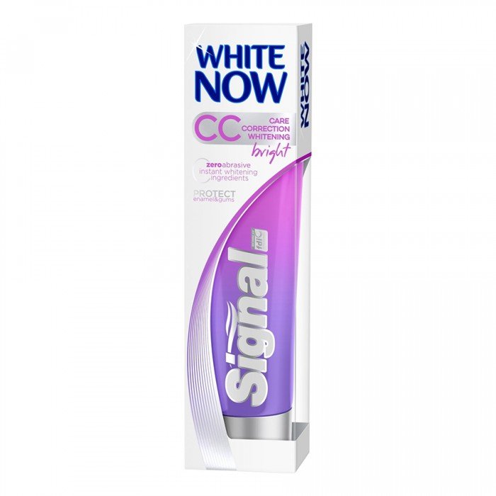 The new Signal White Now CC Bright toothpaste combines