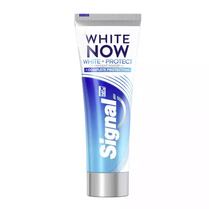 Signal White Now toothpaste instantly whitens teeth by up to one shade* Clinically proven. Its advanced technology is based on color science: the White-Correct technology with blue-sapphire pigments works like make-up pr | Veela Beauty Signal White Now toothpaste instantly whitens teeth by up