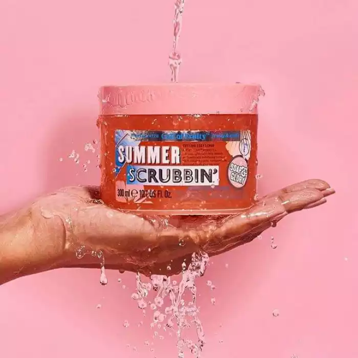 Transport yourself somewhere more exotic with the tantalizingly tropical aroma of CALL OF FRUITY Summer Scrubbin Cooling Body Scrub– enriched with pink jojoba buffing balls and naturally exfoliating coconut shell to re | Veela Beauty | فييلا بيوتي