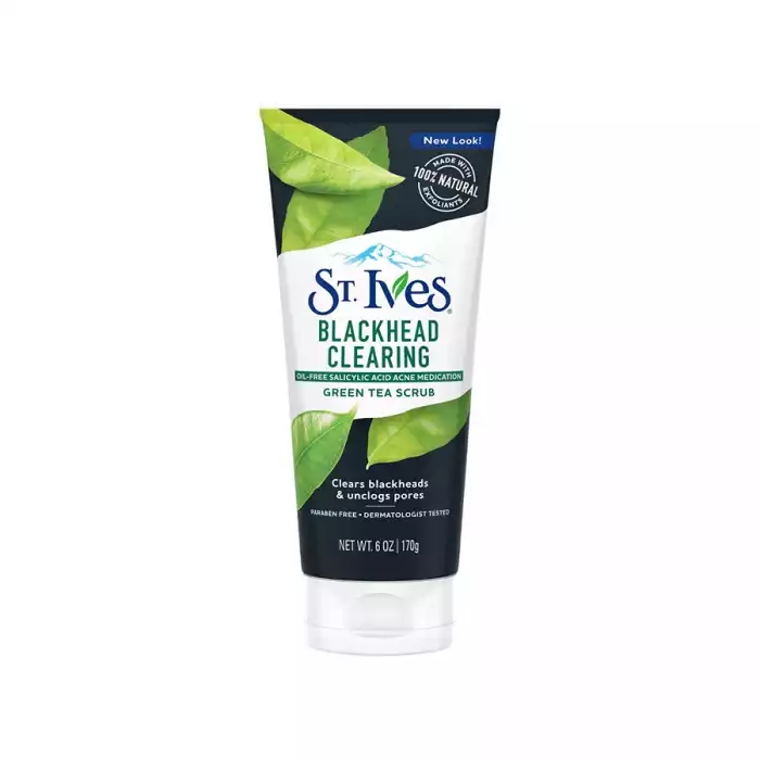 Salicylic acid and 100% natural walnut shell powder and bamboo powder pack a punch in this dermatologist-tested, blackhead-tackling green tea face scrub. It unclogs pores and calms redness for glowing, bump-free skin. | Veela Beauty Salicylic acid and 100% natural walnut shell powder and