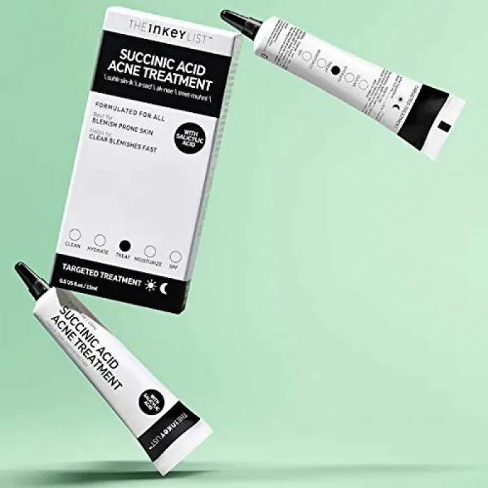 The Inkey List Succinic Acid Blemish Treatment 15Ml -Clear blemishes fast, reduce inflammation and prevent clogged pores with our non-drying, targeted treatment. -With a cream formula, it is easily layered under makeup | Veela Beauty The Inkey List Succinic Acid Blemish Treatment 15Ml |