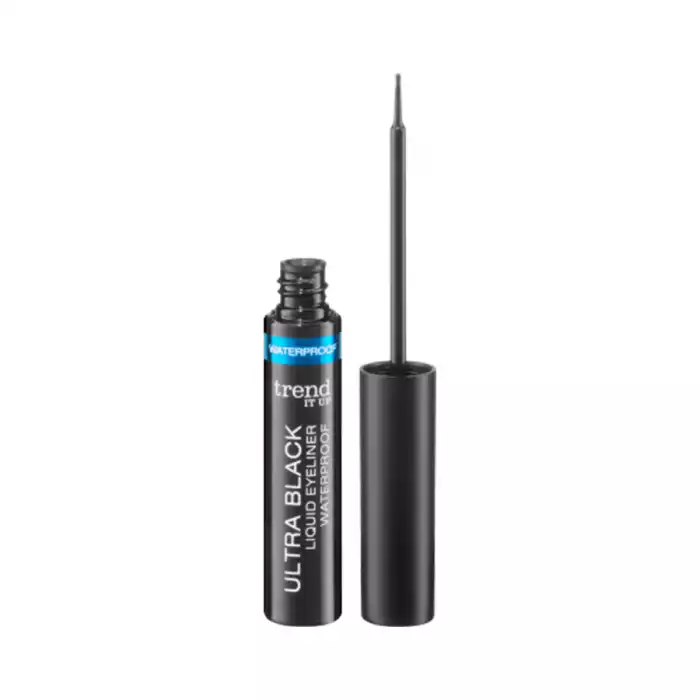 Indispensable for seductive, deep black eye contours. Thanks to the high-quality professional brush, the smudge-proof and waterproof Ultra Black Liquid Eyeliner Waterproof enables precise eyeliner with intensive coverage | Veela Beauty Indispensable for seductive, deep black eye contours |