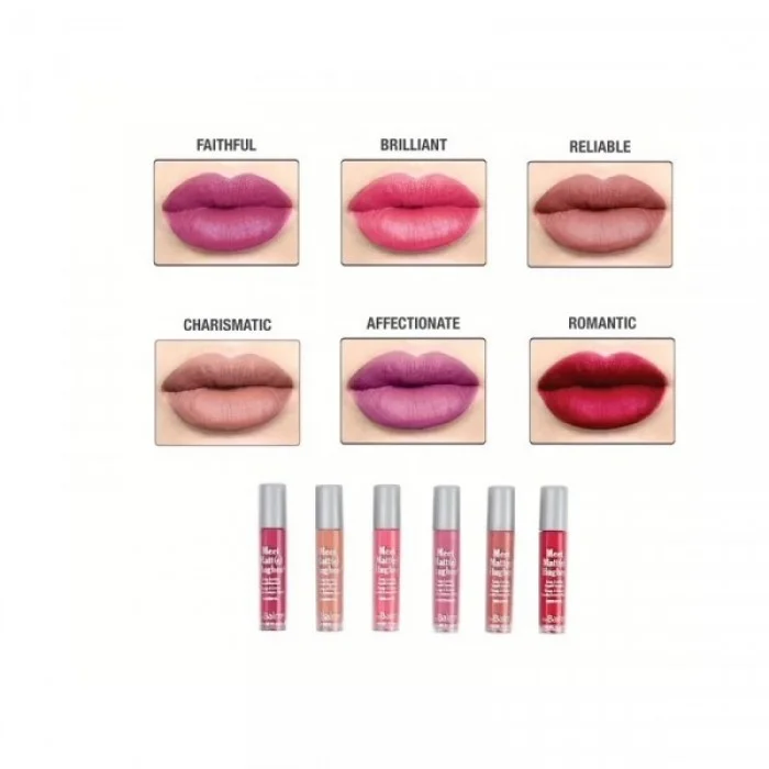 A liquid texture, moisturizes the lips, contains 6 matte