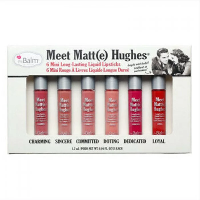 Looking for a truly loyal liquid lipstick? Meet Matt(e) Hughes, a limited-edition collection of six mini lipsticks. Whether youre single and ready to mingle or looking for “the one,” this collection of long-lasting sha | Veela Beauty The Balm Meet Matte Hughes Mini Kit Volume 2,a liquid