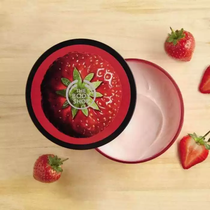 Love and nourish that body like never before with our best ever Strawberry Body Butter. Now made with 95% ingredients of natural origin, including strawberry seed oil, handcrafted Community Fair Trade shea butter from Gh | Veela Beauty Love and nourish that body like never before with our best