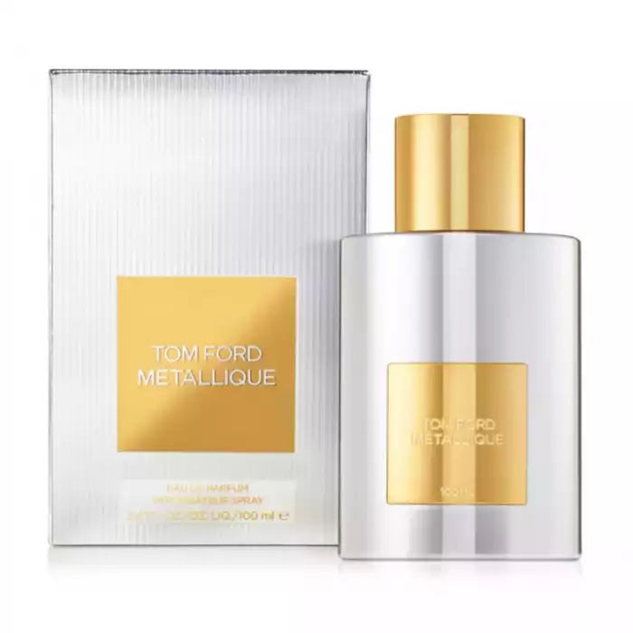 Métallique is a popular perfume by Tom Ford The fragrance was released in 2019. Suitable for Fall & Spring , recommended for Night Out & Evening The scent is floral-aldehyde. Tom Ford Metallique by Tom Ford Perfume. Tom | Veela Beauty Métallique is a popular perfume by Tom Ford The fragrance