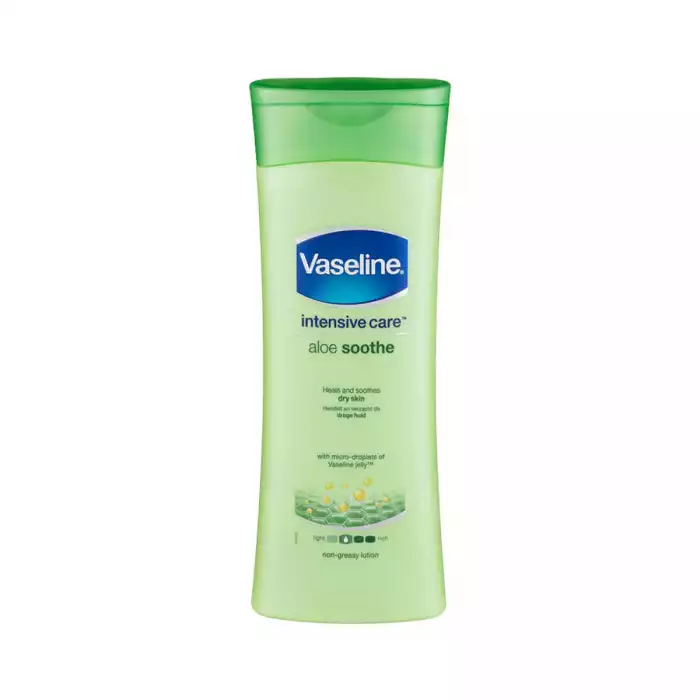 Contains aloe, known to calm and soothe dry irritated skin. Absorbs fast for a non-greasy feel. Soothe your skin with Vaseline’s cooling Aloe Soothe formula. Light and non-greasy, this effective body lotion is enriched w | Veela Beauty Contains aloe, known to calm and soothe dry irritated skin
