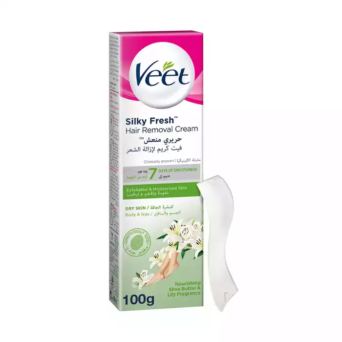 Long lasting hair removal for up to 4 weeks
Quick and effective for short hair removal
With Aloe Vera and Vitamin E | Veela Beauty | فييلا بيوتي
