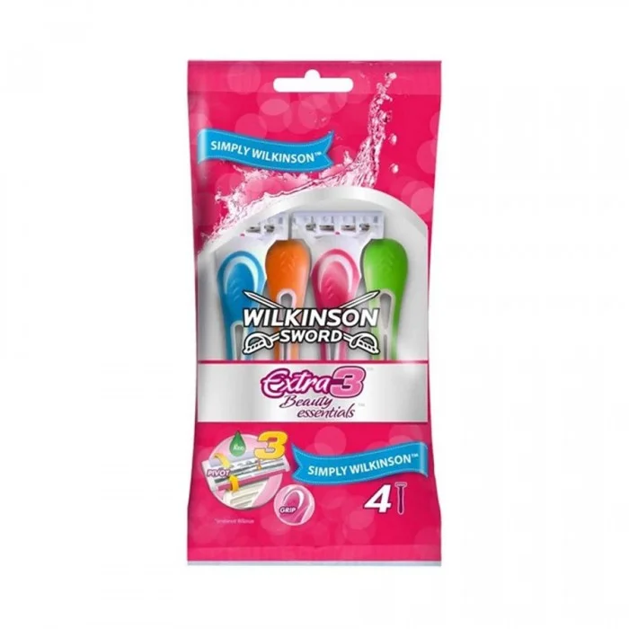 Extra 3 Beauty Essentials offers you an efficient and very precise shave thanks to its pivoting head and its 3-blade technology. With its very feminine pink look, the Extra 3 Beauty Essentials razor is the accessory you | Veela Beauty Extra 3 Beauty Essentials offers you an efficient and very
