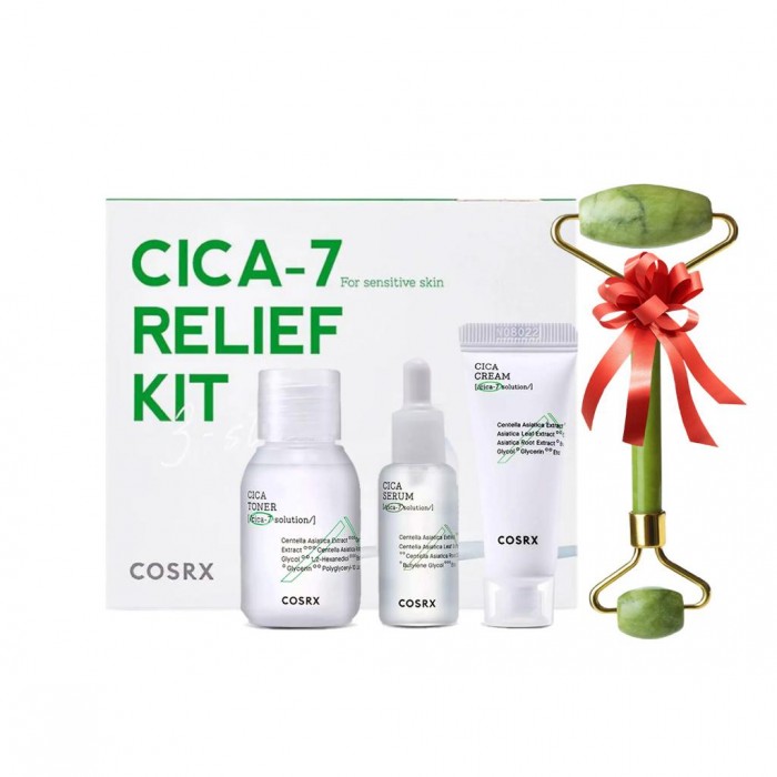 Cosrx Cica 7 Relief Kit - Trial Set For Sensitive Skin Kit (3 Pcs)+ Gift