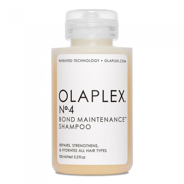 Olaplex No.4 Bond Maintenance Shampoo 100 ML A highly nourishing and reparative shampoo. N°4 Shampoo repairs and protects hair from everyday stresses including damaged hair, split ends, and frizz by re-linking broken bon | Veela Beauty Olaplex No | فييلا بيوتي