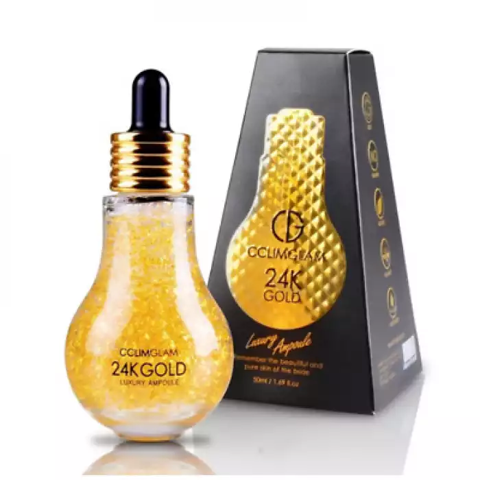CCLIMGLAM 24K Gold Luxury Ampoule is a highly enriched premium ampoule, containing gold to improve skins natural protection while nourishes sensitive skin from external environments to keep the skin soothed and moistur | Veela Beauty | فييلا بيوتي