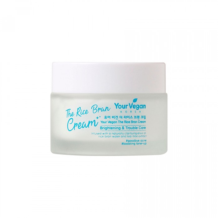 Vegan facial cream formulated with rice bran water and tea Vegan facial cream formulated with rice bran water and tea
