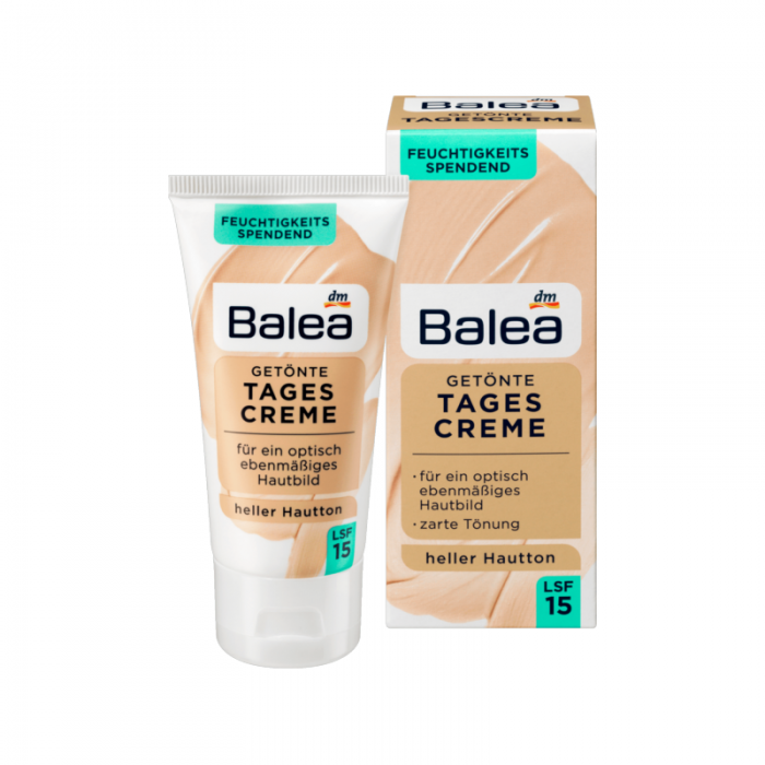 For a visually even complexion Moisturizing Delicate tint With vitamin ELSF 15 Intensive moisture and a hint of tint: Balea Tinted Day Cream medium gives tired-looking skin a healthy-looking freshness. The hydro complex | Veela Beauty For a visually even complexion Moisturizing Delicate tint