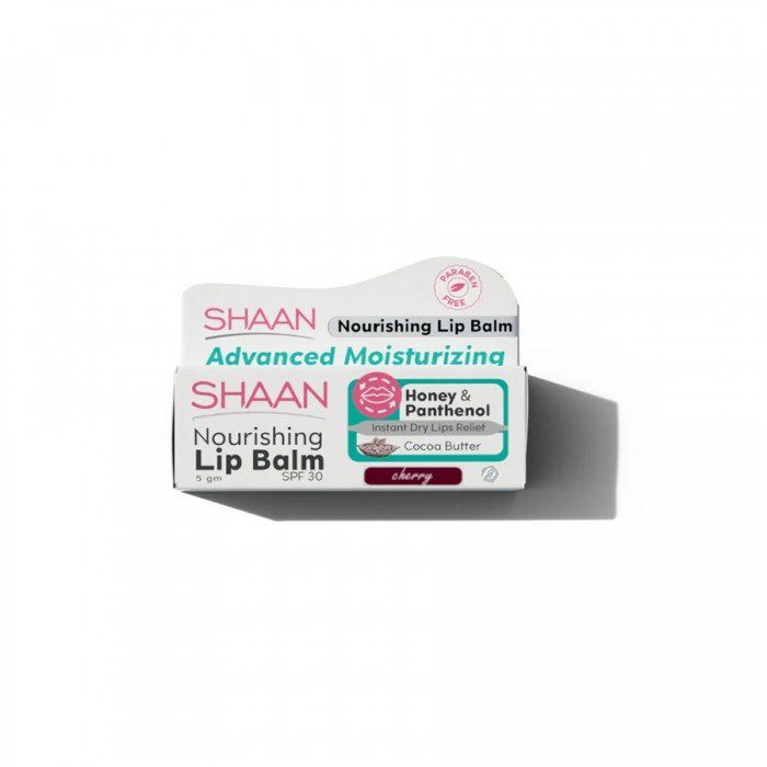 Shaan Nourishing lip balm Cherry spf30 5g
descriptionShaan Lip Balm with SPF30 moisturizes the lips and helps treat cracks and