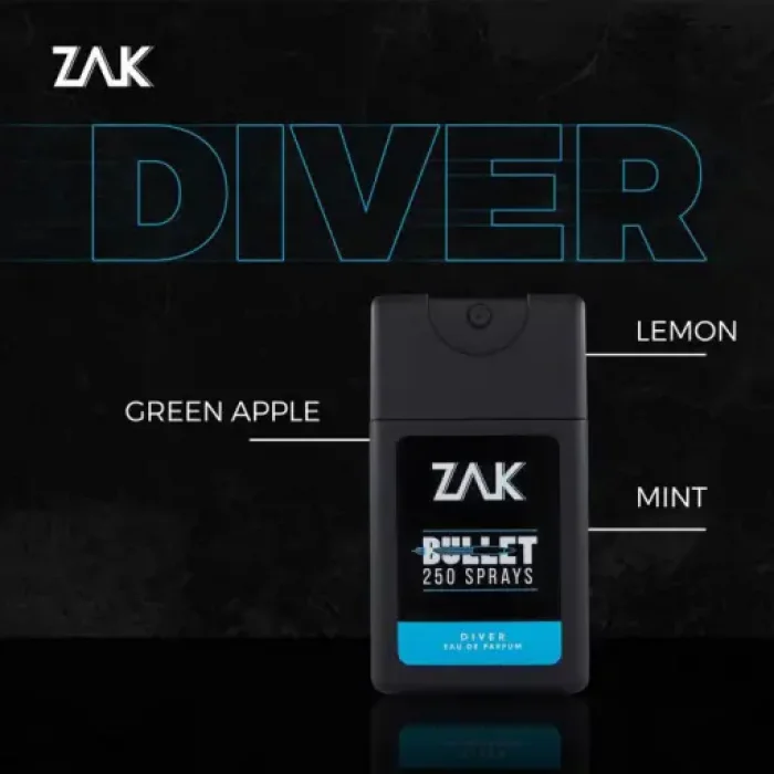 Zak Diver Bullet Eau De Perfume Spray 25ml
Product Description:Zak Eau De Parfum Diver (25ml) invites you to dive into a sea of Zak Diver Bullet Eau De Perfume Spray 25ml
Product Description:Zak Eau De Parfum Diver (25ml) invites you to dive into a sea of