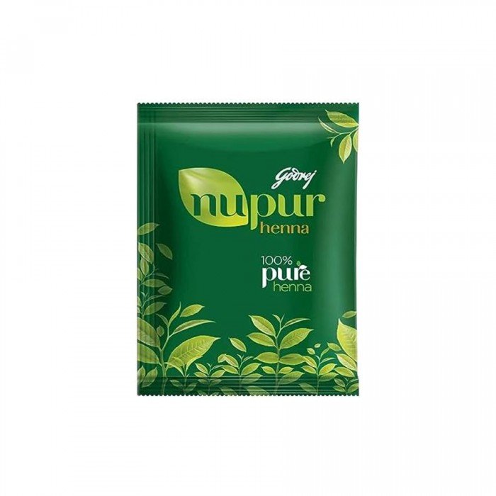 Nupur indian Henna 120 g Contains: 1 unit of Godrej Nupur 100% Pure Henna Mehandi for hair (75g) | Veela Beauty