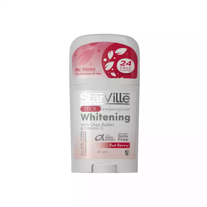 Starville Whitening Antiperspirant Stick Red Berry 60 gm
Description:Starville Antiperspirant Stick with Red Berry scent Starville Whitening Antiperspirant Stick Red Berry 60 gm
Description:Starville Antiperspirant Stick with Red Berry scent