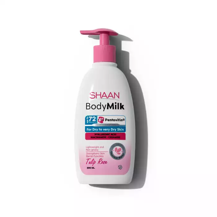Shaan Body Milk Tulip Rose 300ML
Description:Shaan Body Milk Tulip Rose is a deeply hydrating body lotion specially formulated Shaan Body Milk Tulip Rose 300ML
Description:Shaan Body Milk Tulip Rose is a deeply hydrating body lotion specially formulated